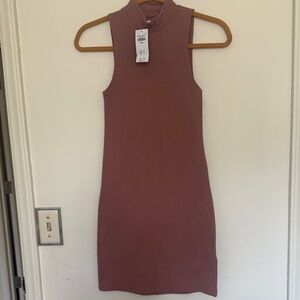 Abercrombie & Fitch Pink Sheath Mini Dress Sleeveless Mock Neck